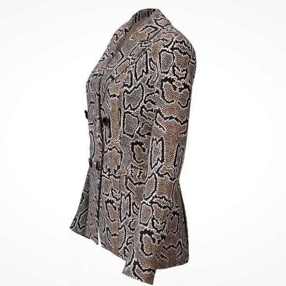 CAbi Python Blazer Snake Print Ivory Brown Black Size 6 - Picture 5 of 7